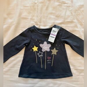 New Long Sleeve Baby T-shirt Shirt with Star and Heart Design, 6-9M